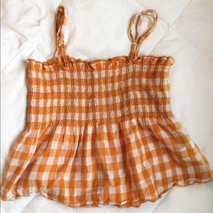 Orange, gingham tank top